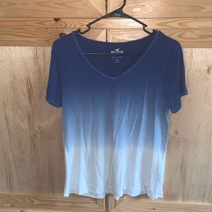 Hollister S/S v-neck blue gradient easy t-shirt top size S